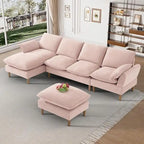Modern U-Shaped Sectional Sofa Couch with Ottoman Chaise for Living Room
