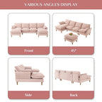 Modern U-Shaped Sectional Sofa Couch with Ottoman Chaise for Living Room