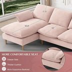 Modern U-Shaped Sectional Sofa Couch with Ottoman Chaise for Living Room