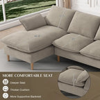 Modern U-Shaped Sectional Sofa Couch with Ottoman Chaise for Living Room