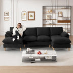 Modern U-Shaped Sectional Sofa Couch with Ottoman Chaise for Living Room
