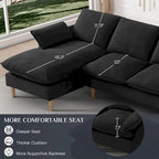 Modern U-Shaped Sectional Sofa Couch with Ottoman Chaise for Living Room
