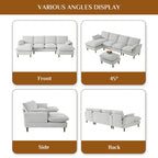 Modern U-Shaped Sectional Sofa Couch with Ottoman Chaise for Living Room