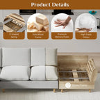 Modern U-Shaped Sectional Sofa Couch with Ottoman Chaise for Living Room