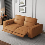 76.77 Modern Leather Recliner Sofa, Power Reclining, Adjustable, Ergonomic Design, Living Room Furniture