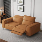 76.77 Modern Leather Recliner Sofa, Power Reclining, Adjustable, Ergonomic Design, Living Room Furniture