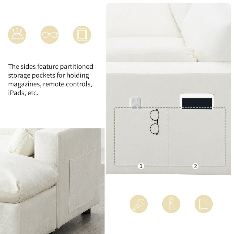 Merax 5 Seat U Shaped Sleeper Couch Set