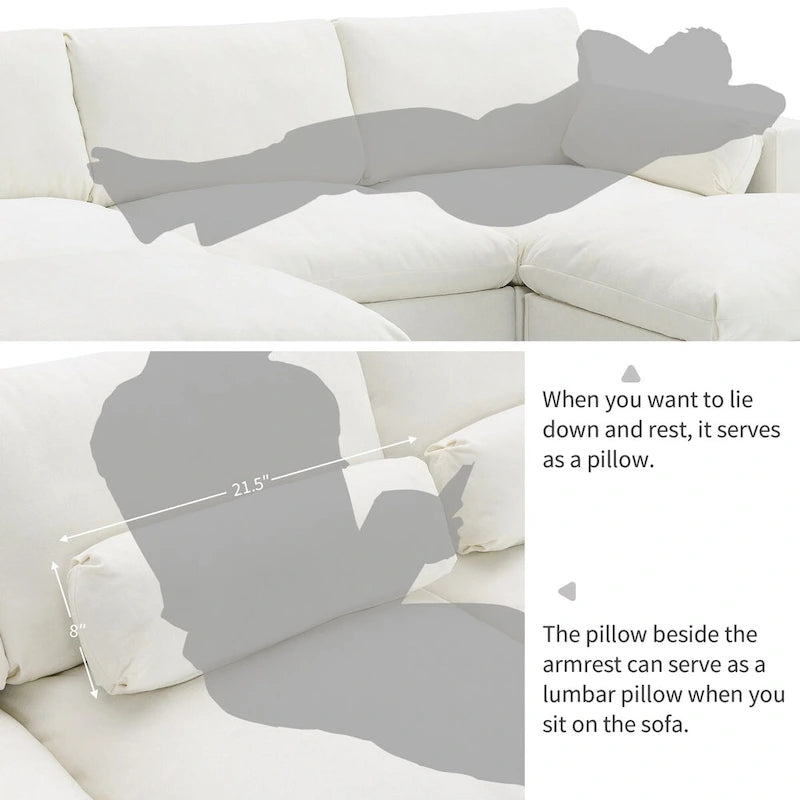 Merax 5 Seat U Shaped Sleeper Couch Set