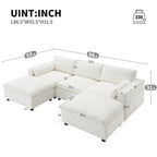 Merax 5 Seat U Shaped Sleeper Couch Set