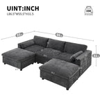 Merax 5 Seat U Shaped Sleeper Couch Set