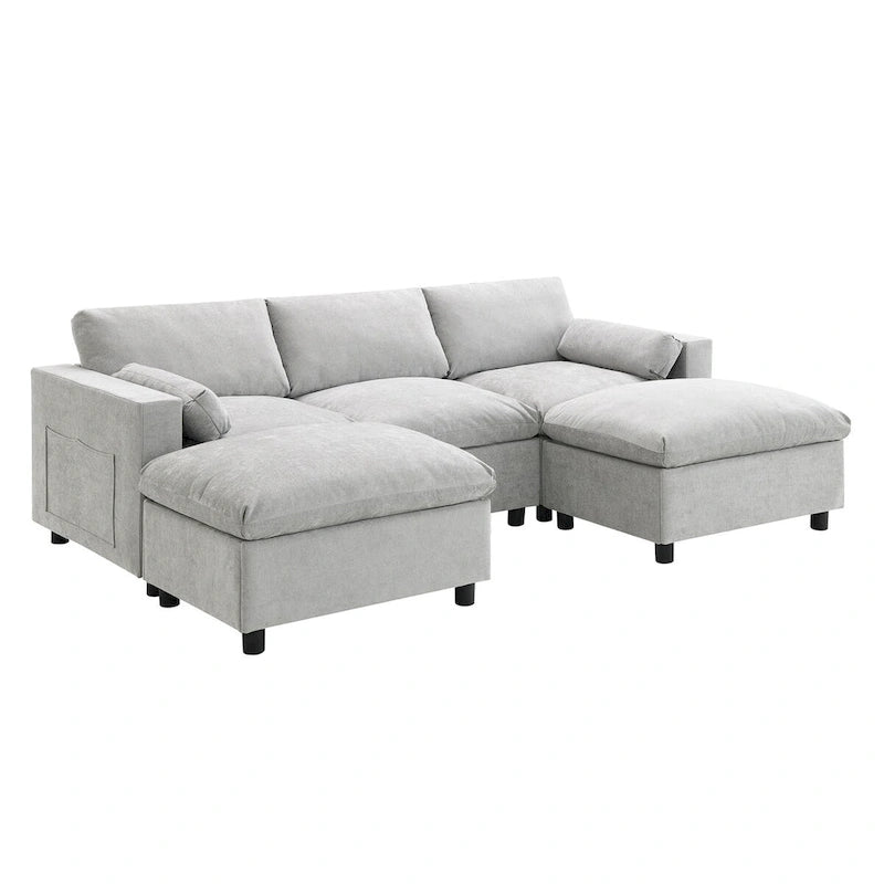 Merax 5 Seat U Shaped Sleeper Couch Set