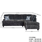 Roundhill Nexus Wide Wale Corduroy L-shape Sectional with Chaise