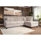 Roundhill Nexus Wide Wale Corduroy L-shape Sectional with Chaise