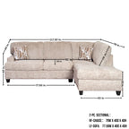 Roundhill Nexus Wide Wale Corduroy L-shape Sectional with Chaise