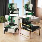 Designart Geometric Black And Teal IV Upholstered Abstract Accent Chair - Modern Arm Chair For Bedroom