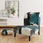 Designart Geometric Black And Teal IV Upholstered Abstract Accent Chair - Modern Arm Chair For Bedroom