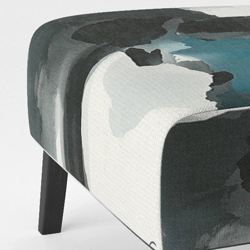 Designart Geometric Black And Teal IV Upholstered Abstract Accent Chair - Modern Arm Chair For Bedroom