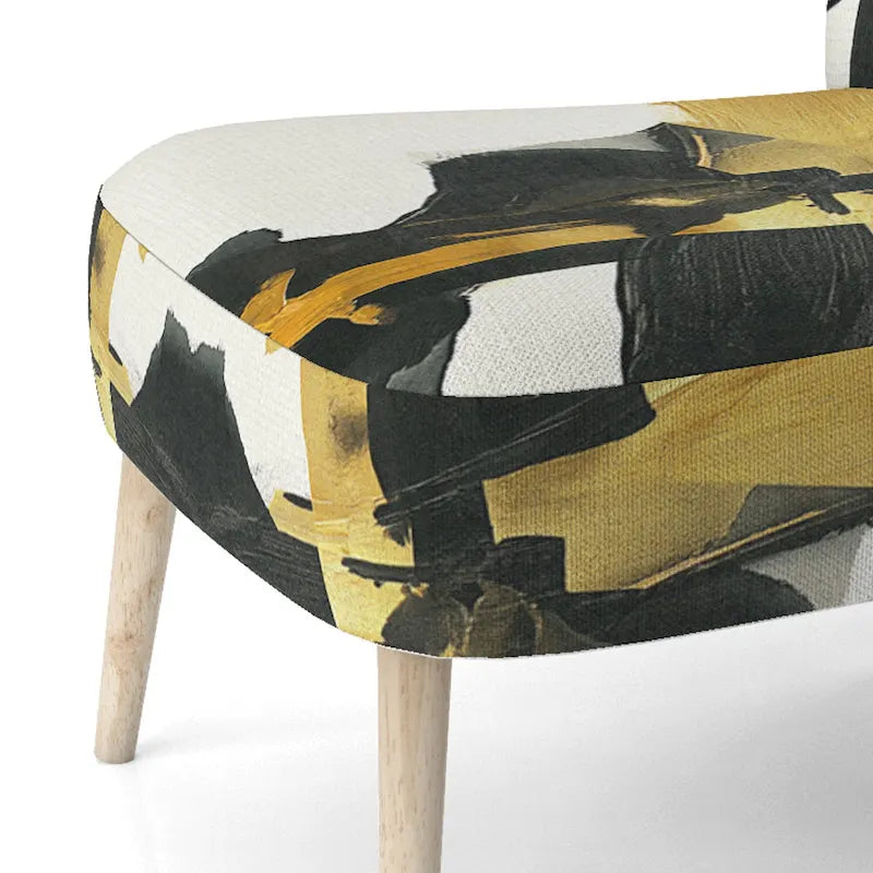 Designart Geometric Black And Teal IV Upholstered Abstract Accent Chair - Modern Arm Chair For Bedroom