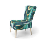 Designart Geometric Black And Teal IV Upholstered Abstract Accent Chair - Modern Arm Chair For Bedroom