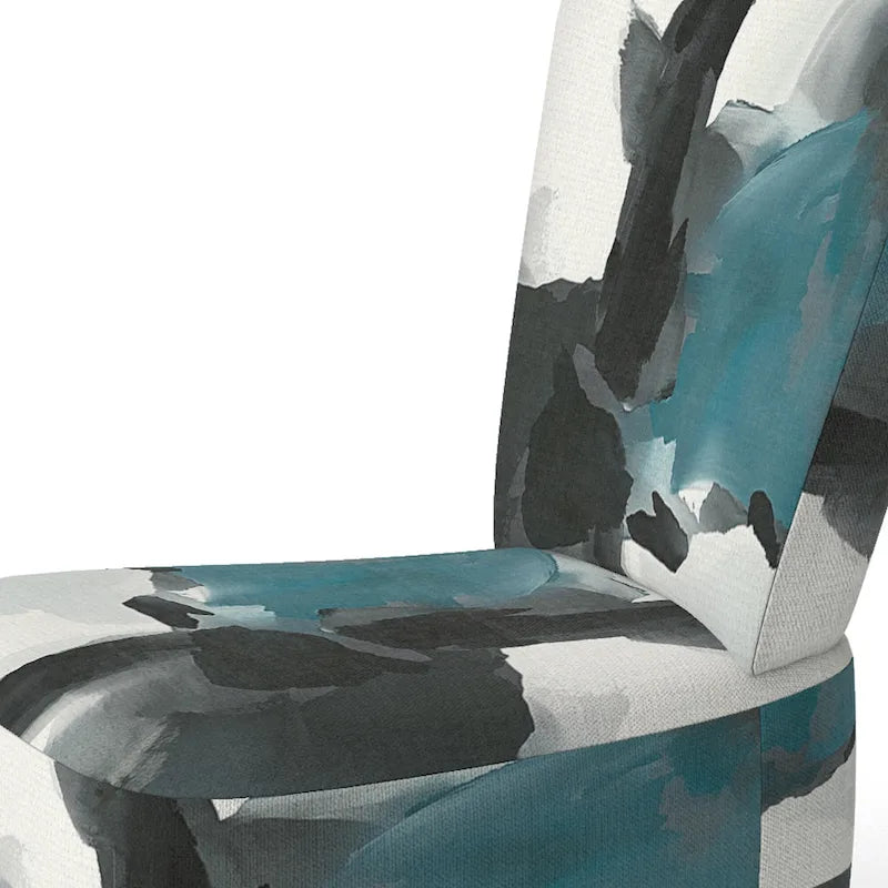 Designart Geometric Black And Teal IV Upholstered Abstract Accent Chair - Modern Arm Chair For Bedroom