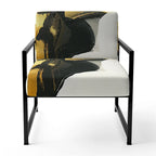 Designart Geometric Black And Teal IV Upholstered Abstract Accent Chair - Modern Arm Chair For Bedroom
