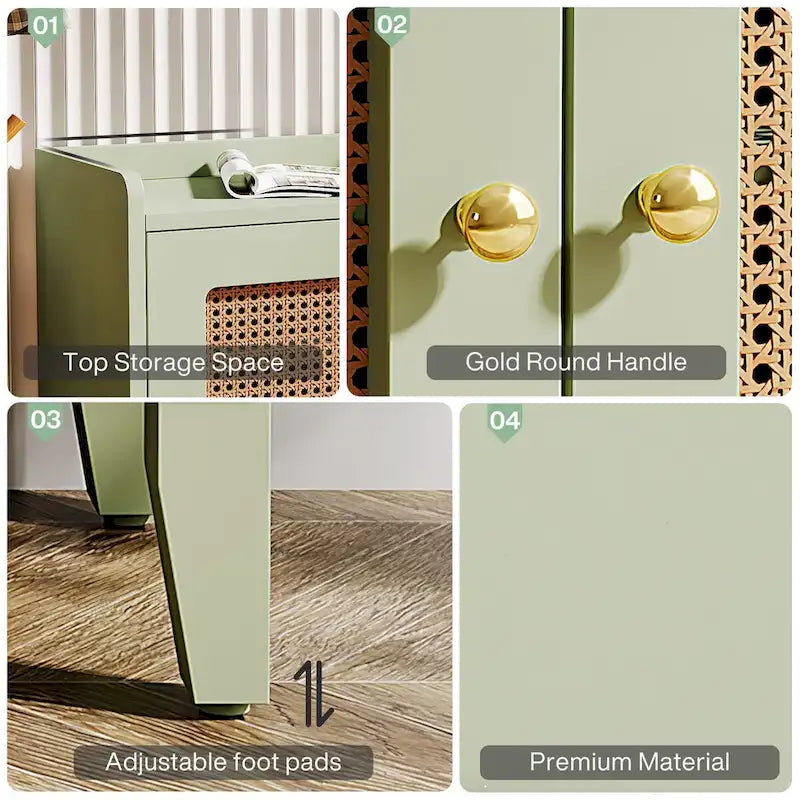 Wood 2-Tier Entryway Shoe Cabinet Bench with Doors for Living Room