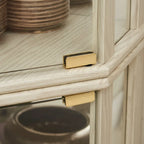 Corner Glass Cabinet Lighted Curio Cabinet Corner Display Case, Antique collection, Wine, Bar Glass Storage Light Included