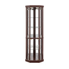 Corner Glass Cabinet Lighted Curio Cabinet Corner Display Case, Antique collection, Wine, Bar Glass Storage Light Included
