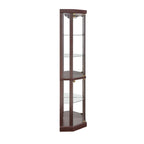 Corner Glass Cabinet Lighted Curio Cabinet Corner Display Case, Antique collection, Wine, Bar Glass Storage Light Included