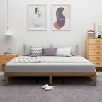 QueenWoodPlatformBedFrame,NoBoxSpringNeeded,StrongSlatSupport