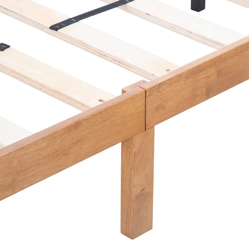 QueenWoodPlatformBedFrame,NoBoxSpringNeeded,StrongSlatSupport